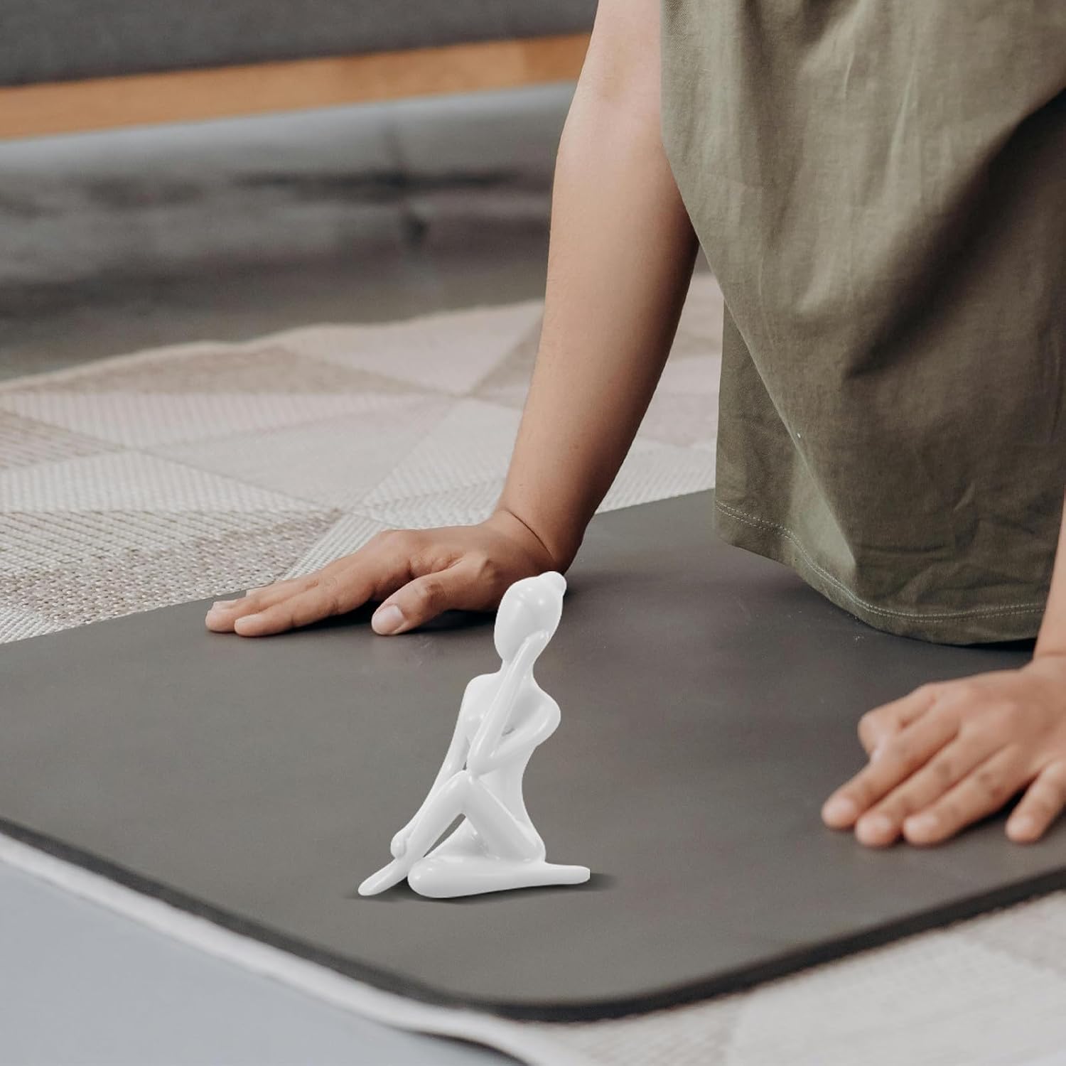CALLARON Ceramic Yoga Statue Desktop Ornament for Home and Banquet Decor image 5