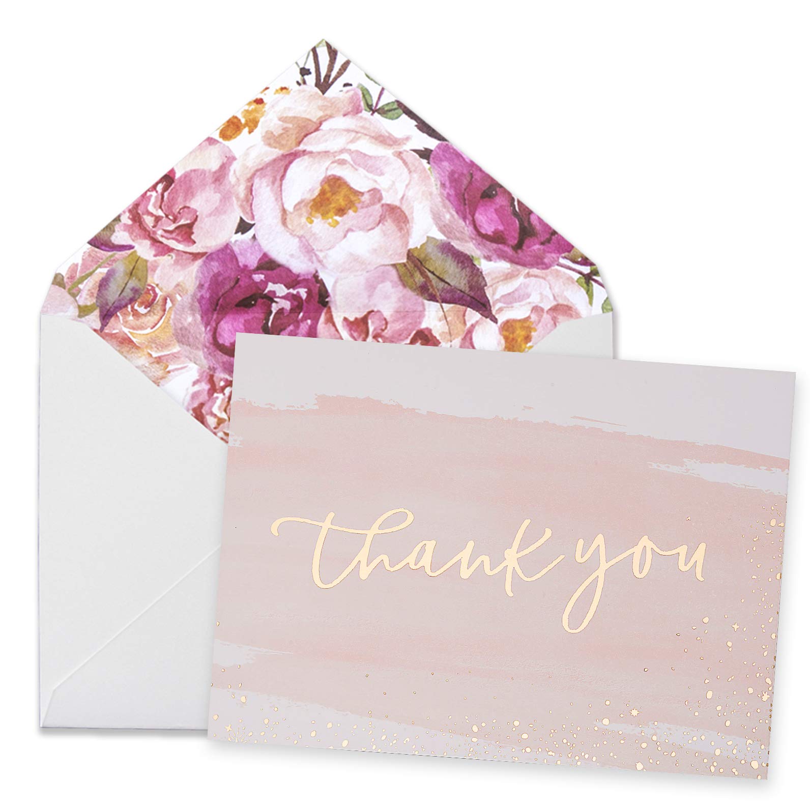 Buy Thank You Cards 24 Bulk Blank Gold Foil&Watercolor Bulk Box Set