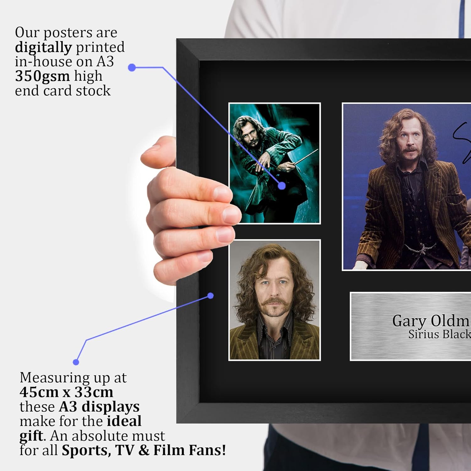 HWC Trading Gary Oldman Harry Potter Sirius Black 16 x 12 inch (A3) Printed Gifts Signed Autograph Picture Display for Movie Memorabilia Fans - 16" x 12" Framed