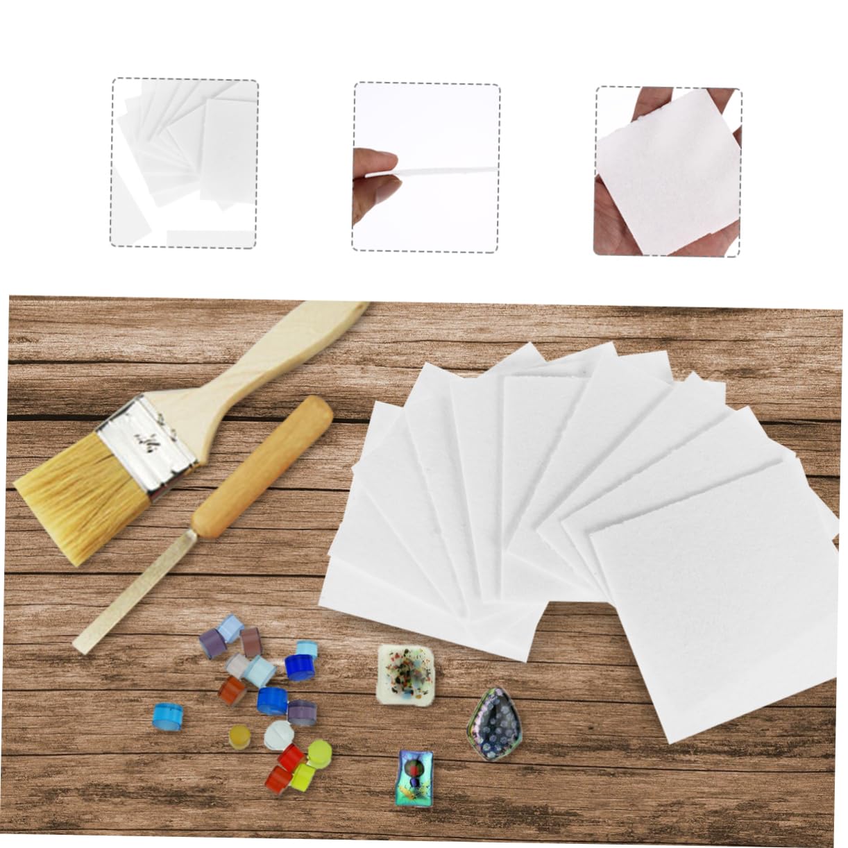 30 Papiers Relief Herbier Pour Fusion De Verre - Blanc, 14x14 Cm, Four Artisanal