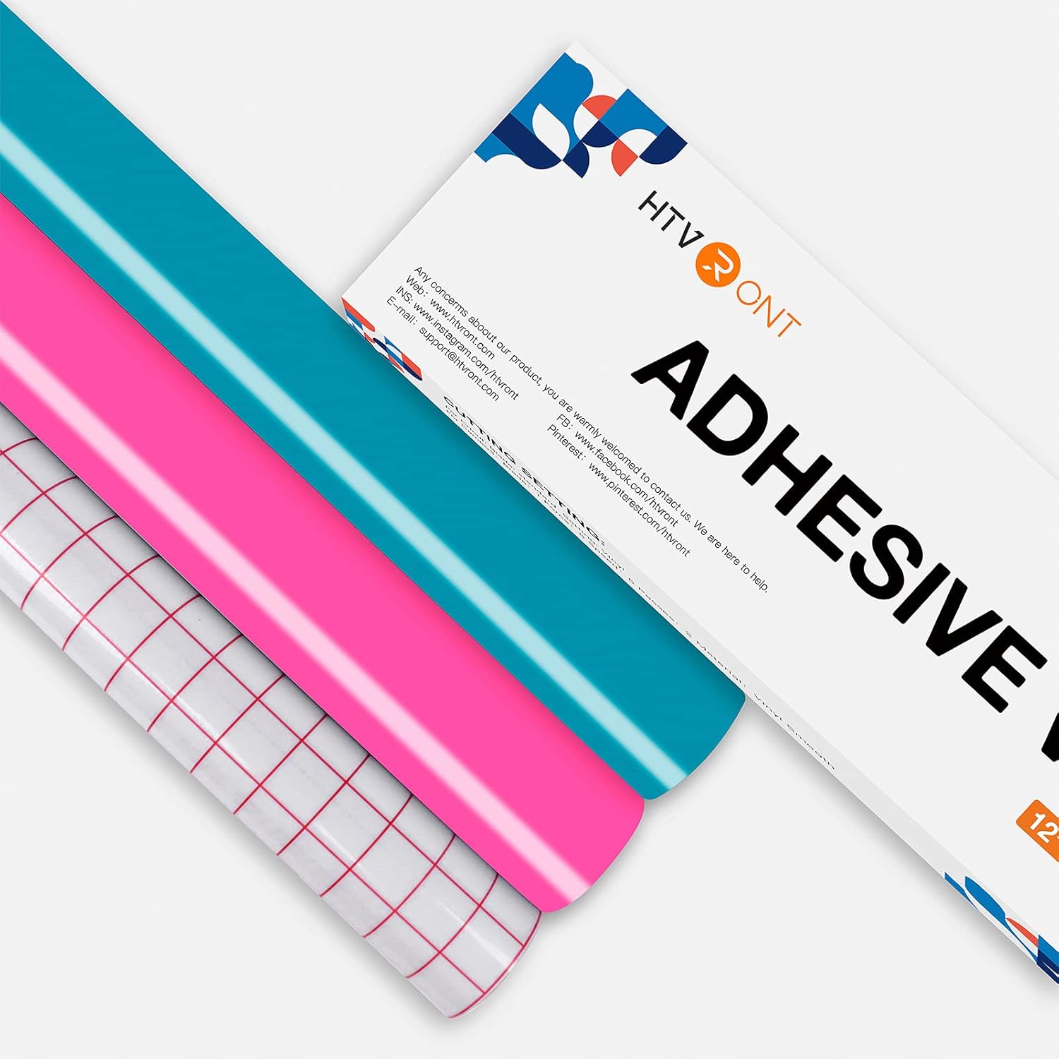 HTVRONT Permanent Vinyl - 12" x 5ft 2 Rolls Adhesive Vinyl & 1 Roll Transfer Tape Vinyl, Permanent Adhesive Vinyl Roll for Decoration, Sticker & Craft Cutter (Turquoise/Bright Pink) : Arts, Crafts & Sewing