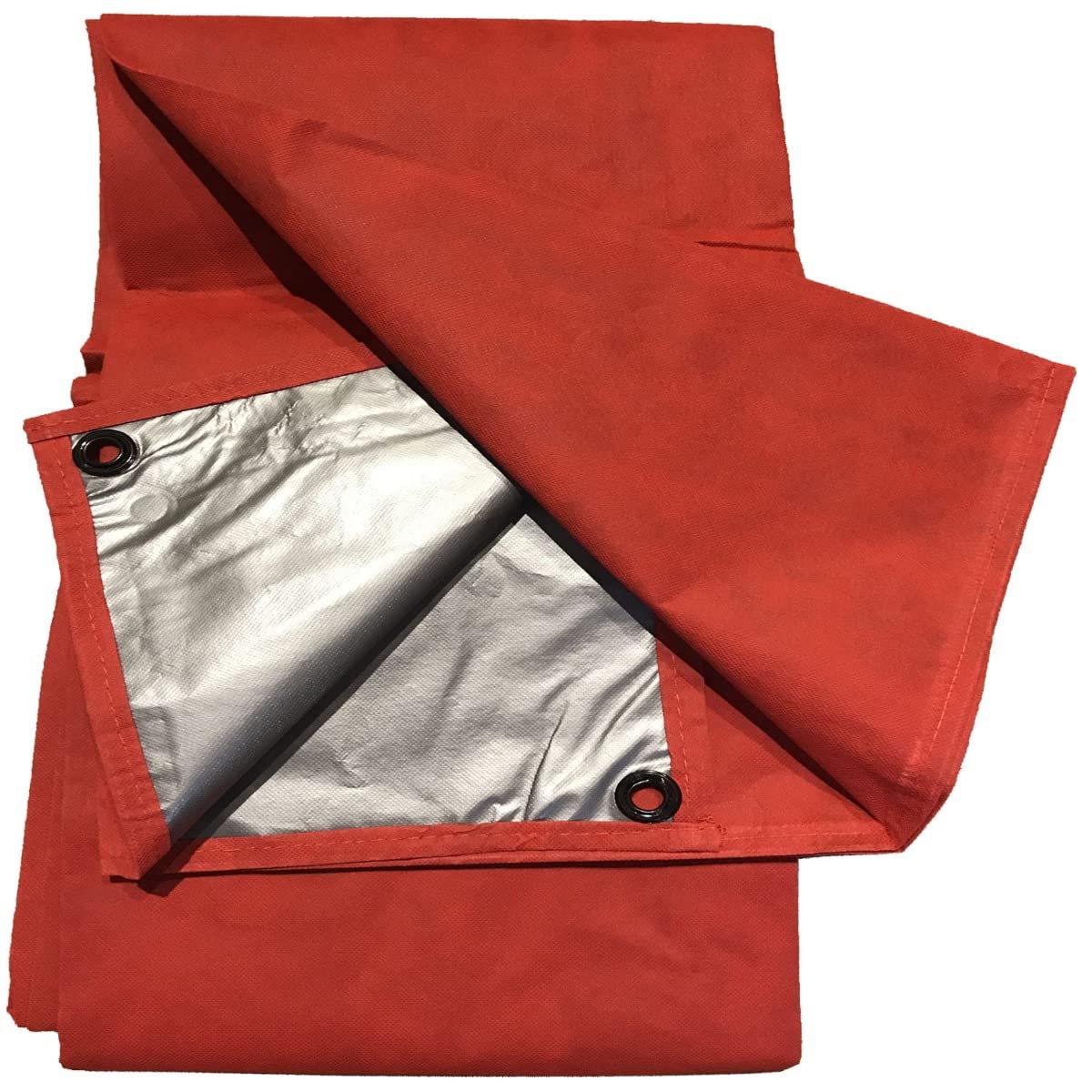 Moose Supply All Weather Picnic Outdoor Tarp, Water Resistant Tarps Heavy Duty Reversible with Durable Polyethylene Construction and Comfortable Blanket Material for Indoors, Red, Small, 5' x 7'