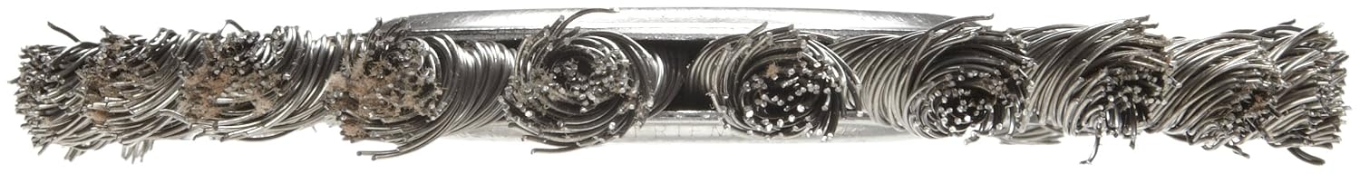 Weiler 08565 6" Cable Twist Knot Wire Wheel, .023" Steel Fill, 5/8"-1/2" Arbor Hole, Made in the USA