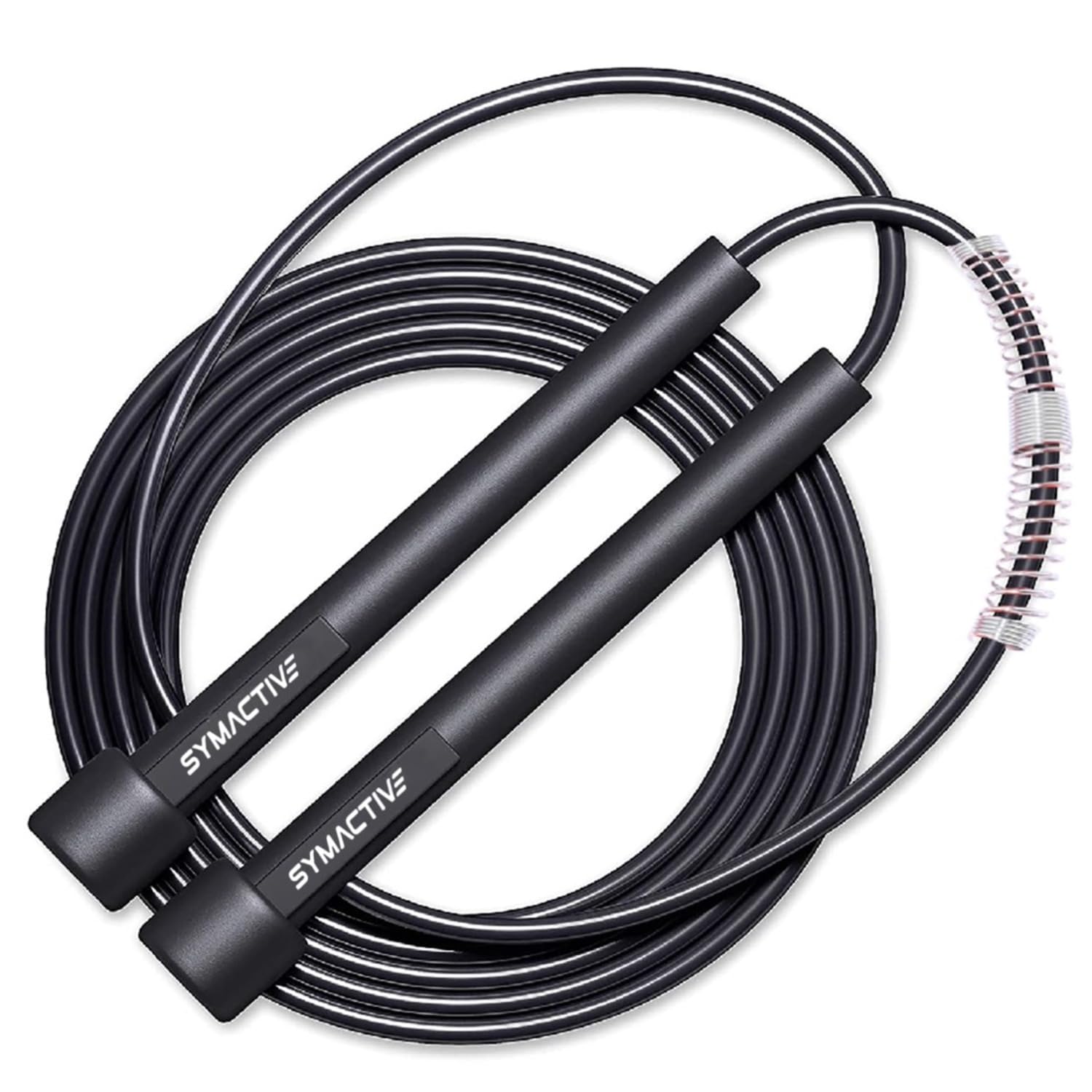 Amazon Brand – Symactive Polyvinyl Chloride (PVC) Skipping Jumping Rope for Men and Women, with Adjustable Height Speed for Exercise & Fitness, Multicolor