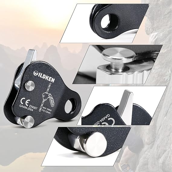 WILDKEN Climbing Ascender Fall Protection Belay Device Climbing Rope Grab