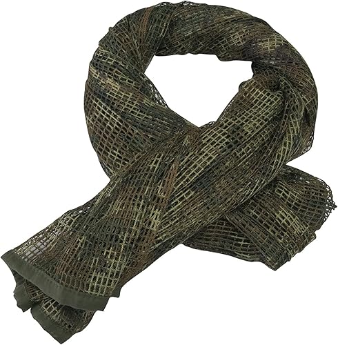 Vista 10 de GRVCN Velo de Francotirador Bufanda Táctica Red de Malla de Camuflaje Corporal Militar, Bufanda de Patrón de Camuflaje de Doble Cara