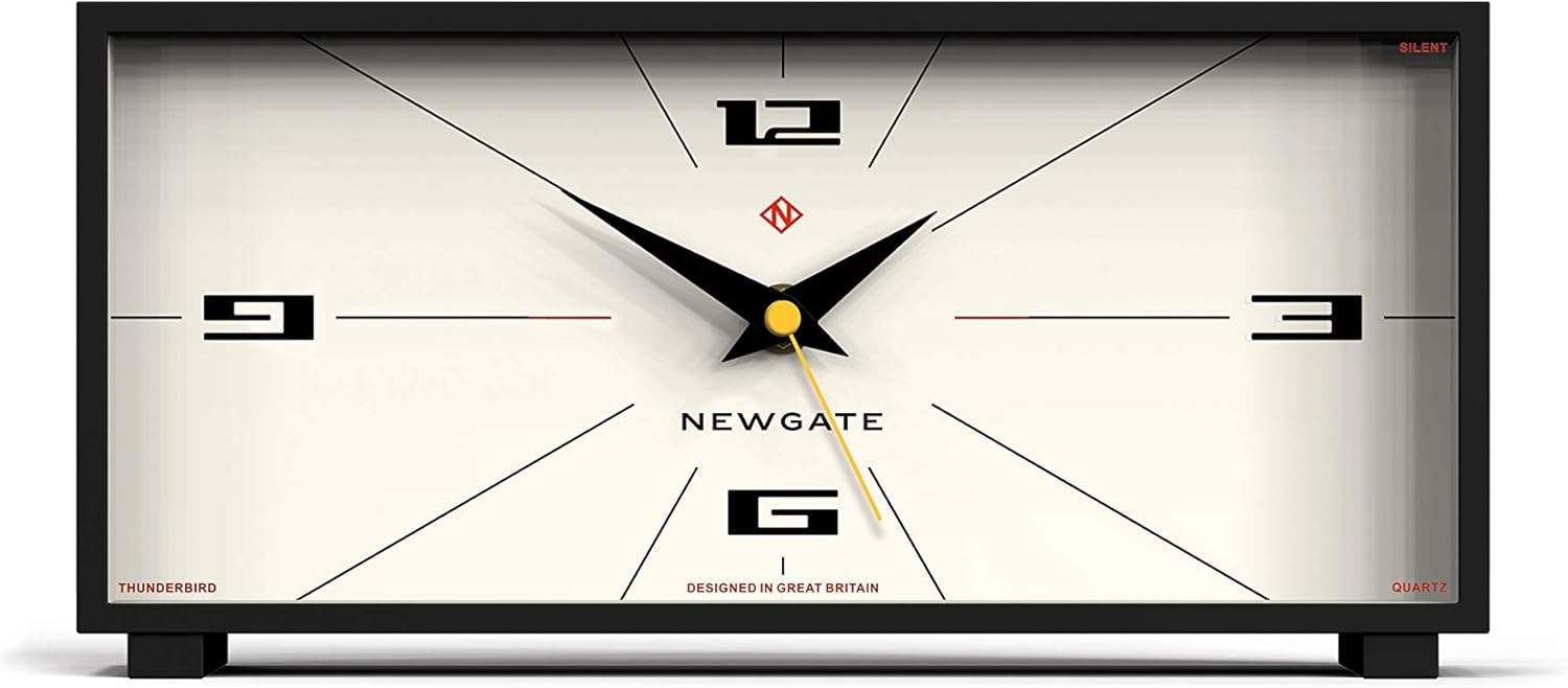 NEWGATE® Thunderbird Silent Sweep Mantel Clock No Tick Noise Mid