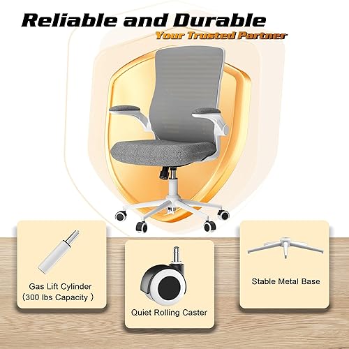 Miniatura 25 de Silla de oficina ergonómica para largas horas y alivio del dolor de espalda baja, cojín de asiento de espuma viscoelástica, soporte lumbar acolchado
