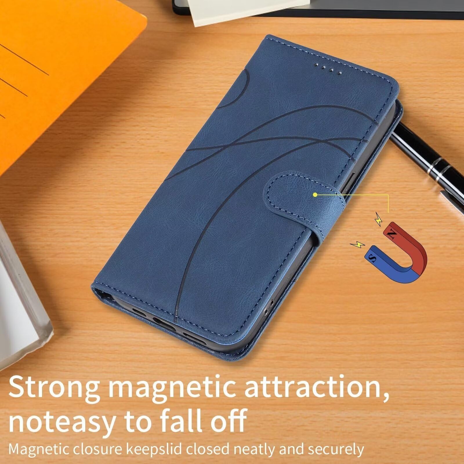 Asuwish Custodia Portafoglio Con Carta Per Xiaomi Poco X4 Pro 5G – Pelle Marrone, 6 Scomparti, Supporto, + Pellicola Vetro E Catena - 4