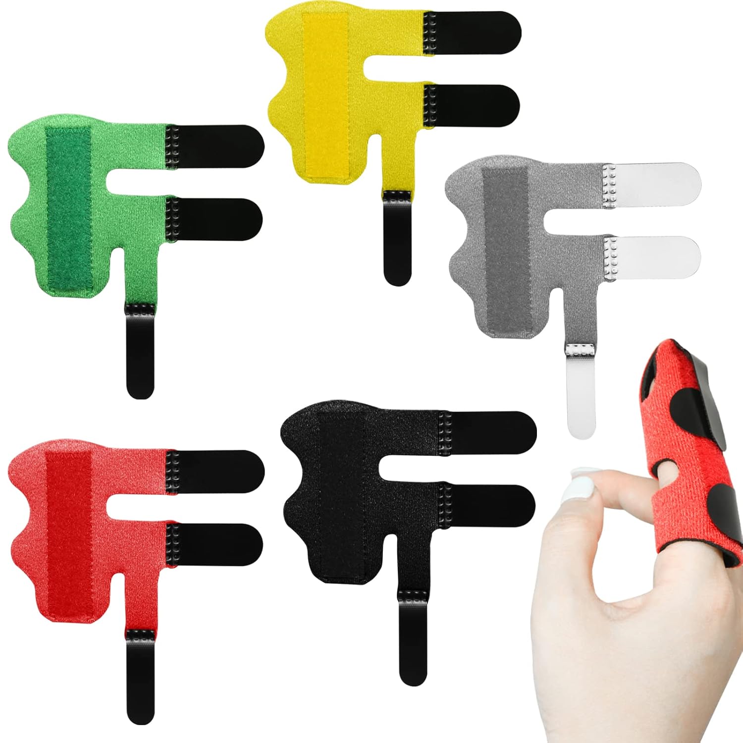 5Pcs Trigger Finger Splint, Soft Fabric Thumb Splint Finger
