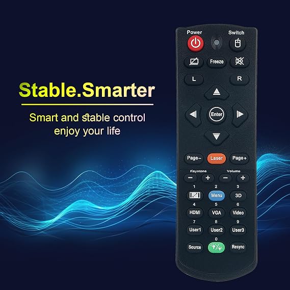 Replace Remote Control Compatible with OPTOMA Projector EH515T WU515T ZW400UST ZW400USTI ZH400USTI ZH510T ZH400UST EH200ST W319UST W319USTIR W320USTI EH490 W504-M EH460 EH460ST X461 WU470 W460ST EH470