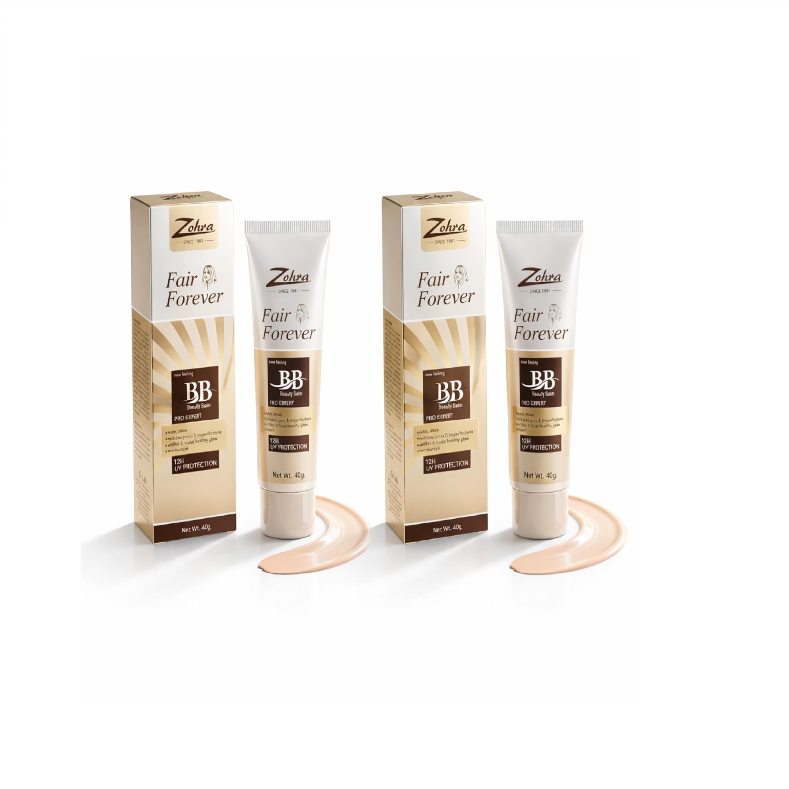 Get radiant skin instantly with Zohra Fair Forever BB Cream, perfect blend of skincare and makeup for smooth glowing complexion. 2 Pcs-image-41