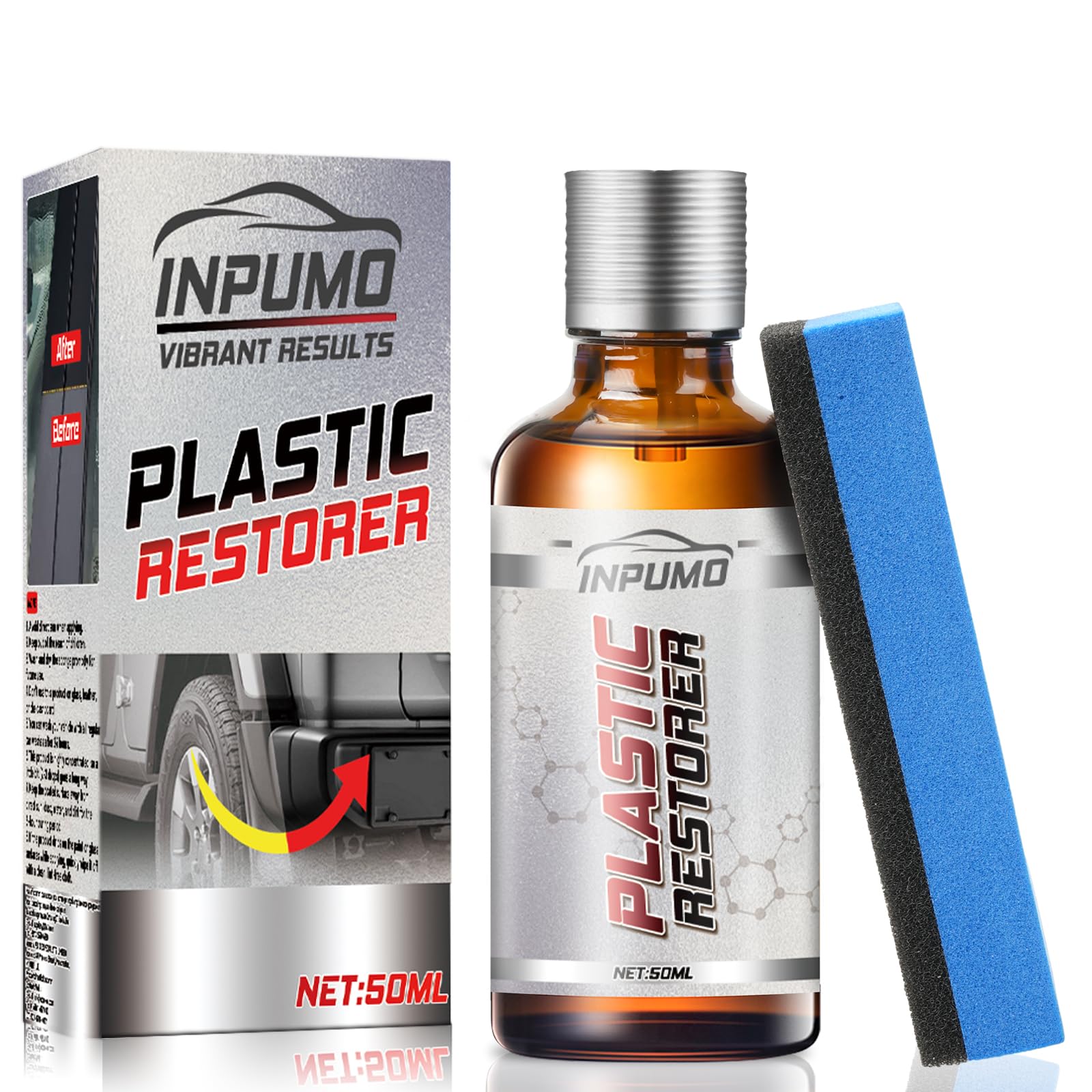 Back to Black Trim Restorer, Car Plastic Restorer, Suitable for Car Interior Cleaner and Detailing, Coating Agent for Prevents Plastic Drying and Aging (50ml)