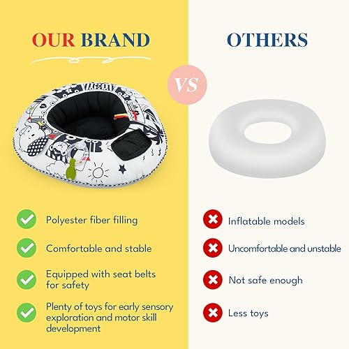Miniatura 7 de Lovvie & Joy Asiento de bebé y anillo de centro de actividades de juego, asientos infantiles suaves para sentarse silla recién nacidos de 0 a 6