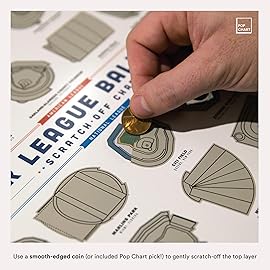 Pop Chart | Baseball and Football Stadium Scratch-Off Poster Two-Pack | Two 12 x 16 Art Prints | All 62 Pro Baseball and Football Stadiums