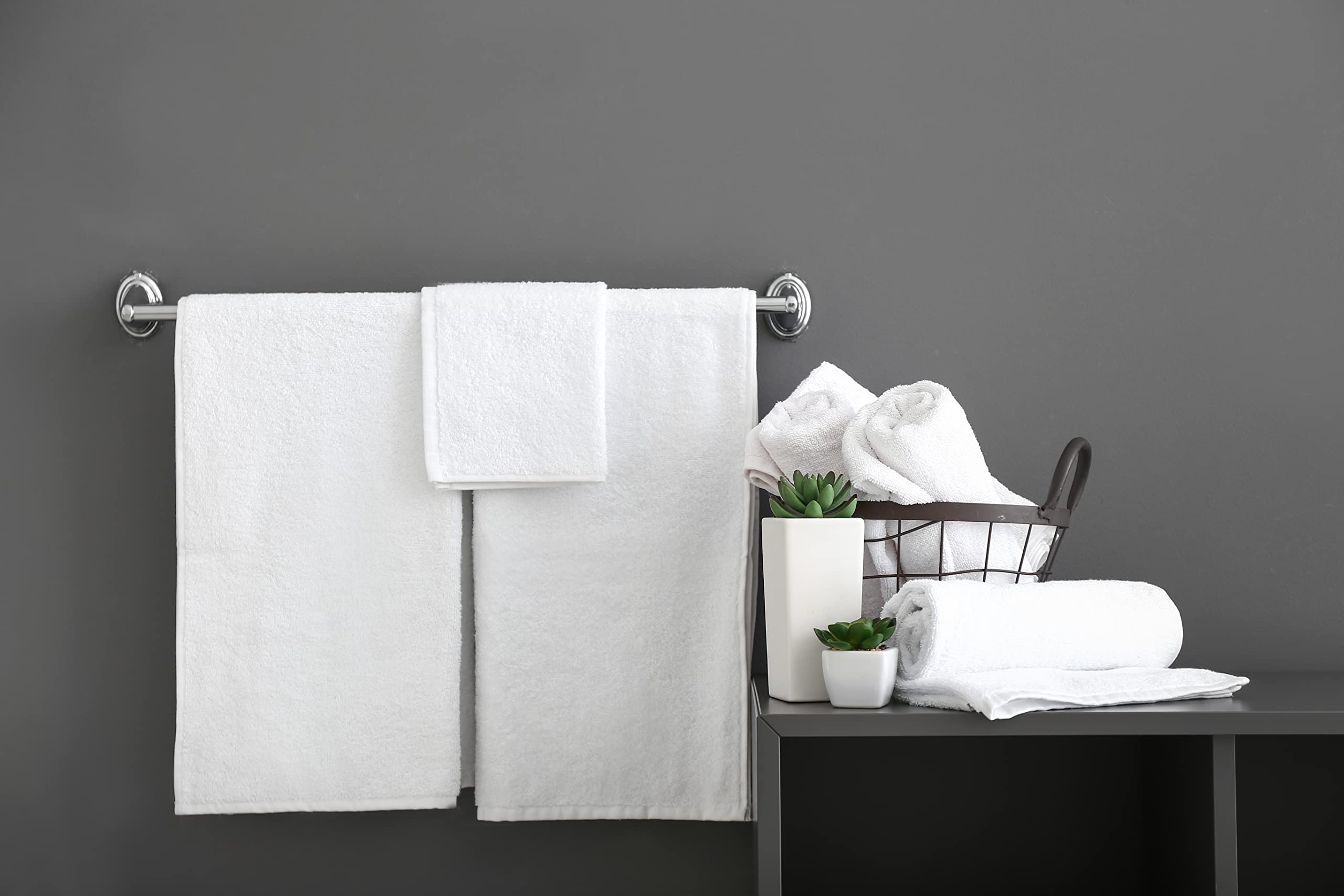 Toallas Lavabo (50x100 cms) 100% algodón Calidad Hotel. Color Blanco. 450 Gramos/m2. Pack de 20 Toallas.