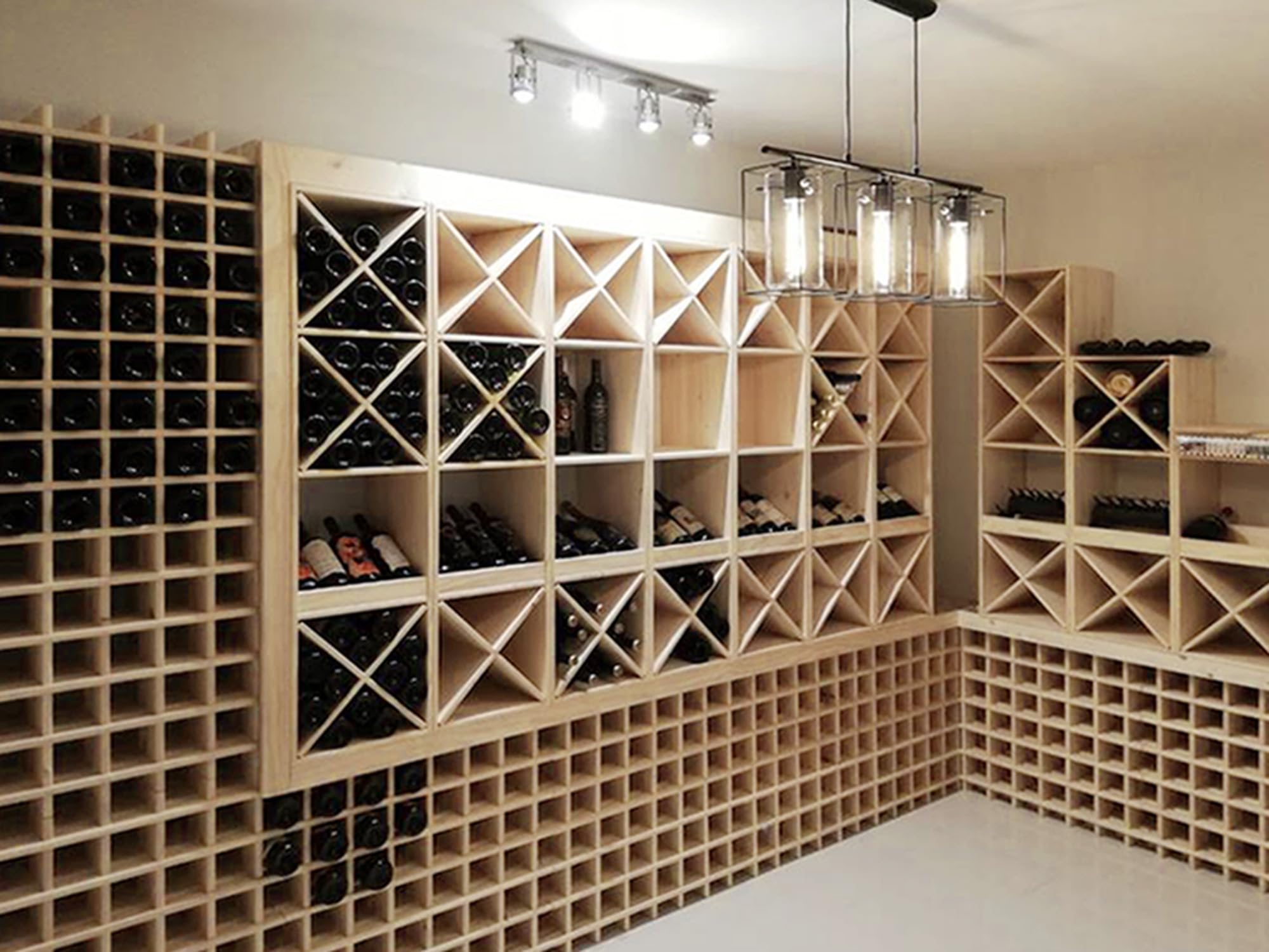 Astigarraga Kit Line Botellero Modular Rioja para 36 Botellas, Madera Maciza Pino - 75x75x22 cm