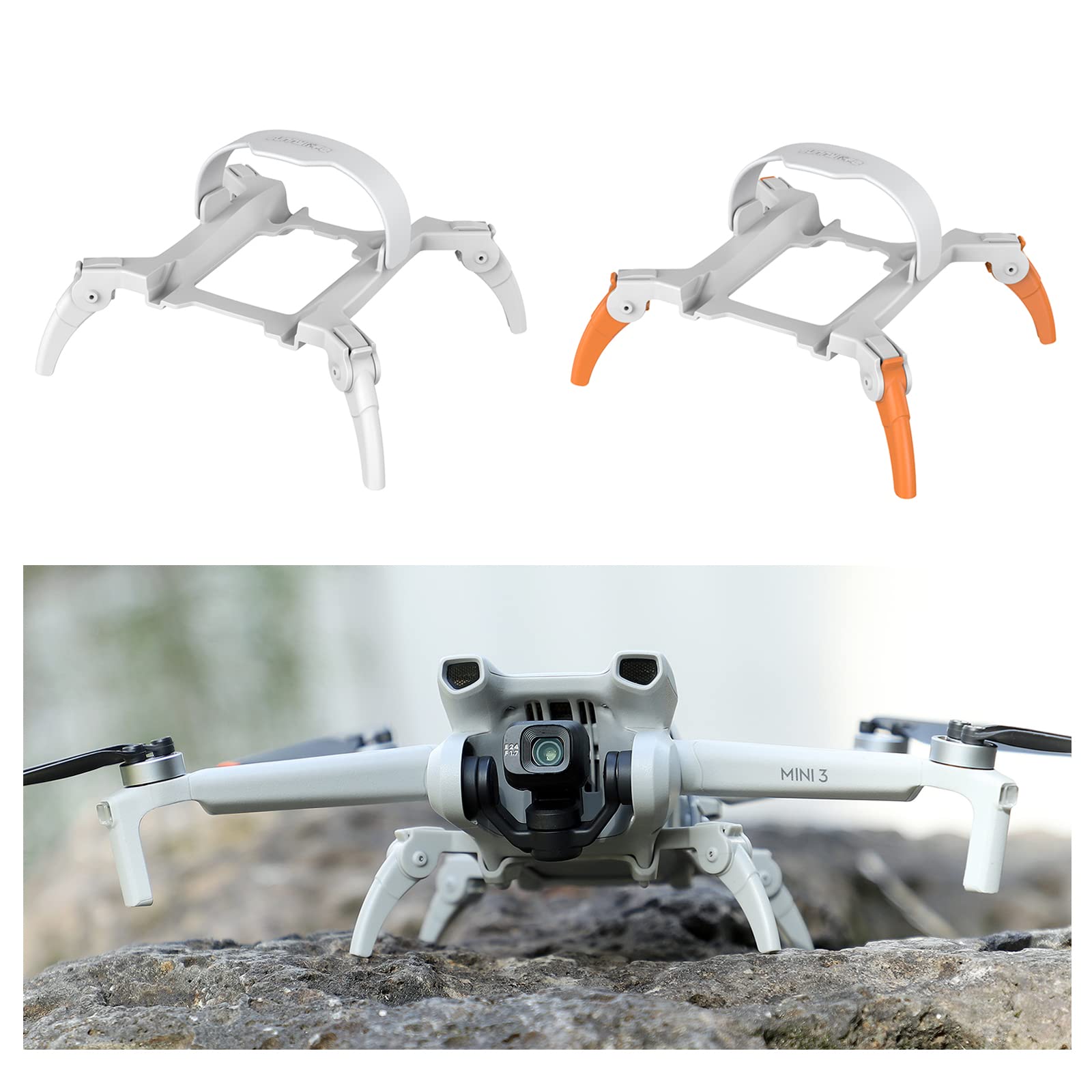ZJRXM Landing Gear for DJI Mini 3 Drone Accessories, Foldable Extended Landing Leg Extended Kit for DJI Mini 3 Drone (Grey)