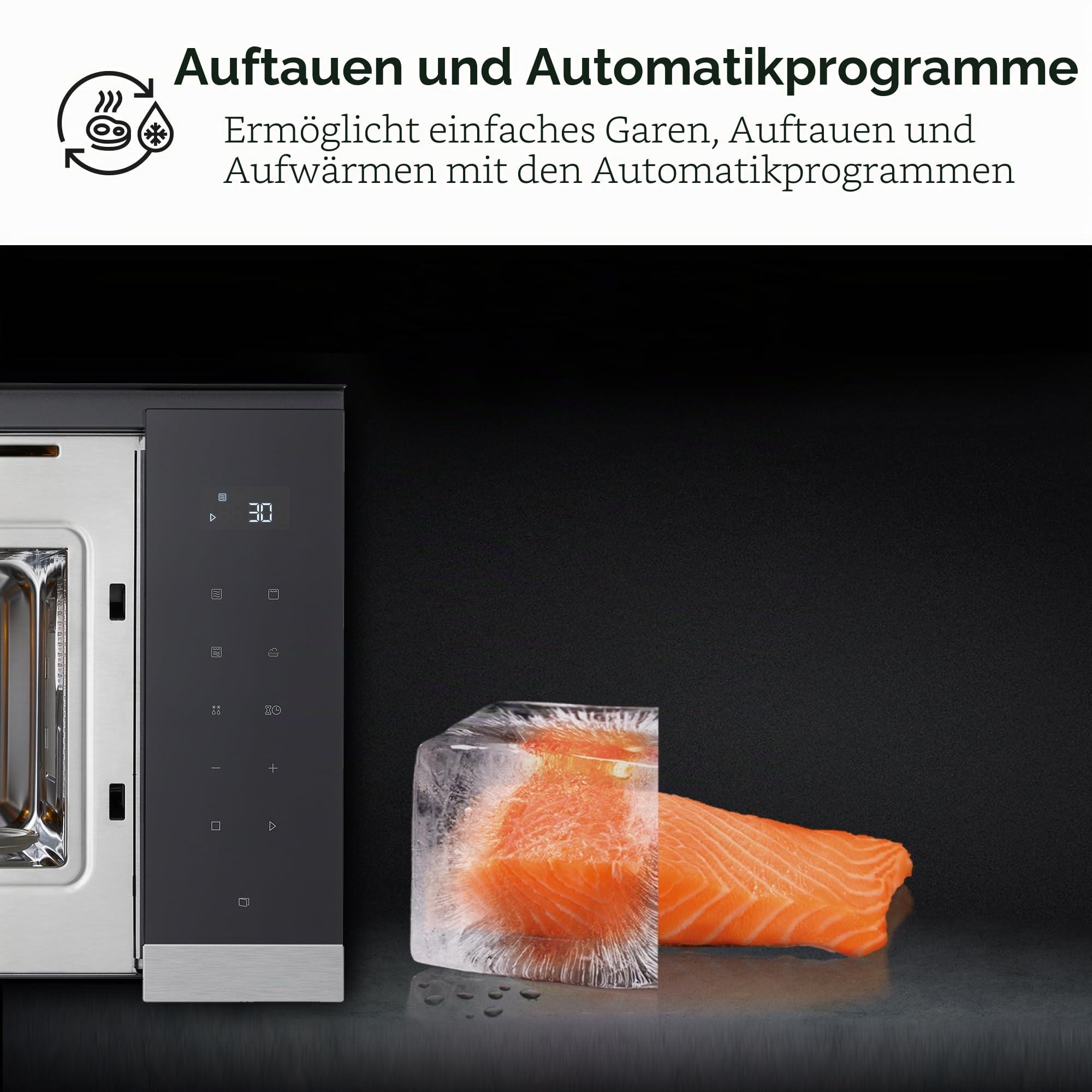 LG MG7Z2593D Einbau-Mikrowelle, 900 W, 25 l, Schwarz und Stahl, Touch-Steuerung, automatische Abtauung
