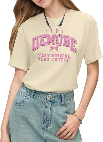 Pairxily Bow Shirt Preppy Aesthetic Cute Shirt for Teens Girls         T