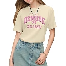 Pairxily Bow Shirt Preppy Aesthetic Cute Shirt for Teens Girls         T