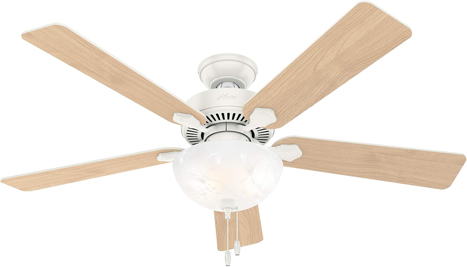 Bеѕt Cуbеr Dеаlѕ 🔥 Hunter Swanson Indoor Ceiling Fan with LED Lights and Pull Chain Control, 52, Fresh White