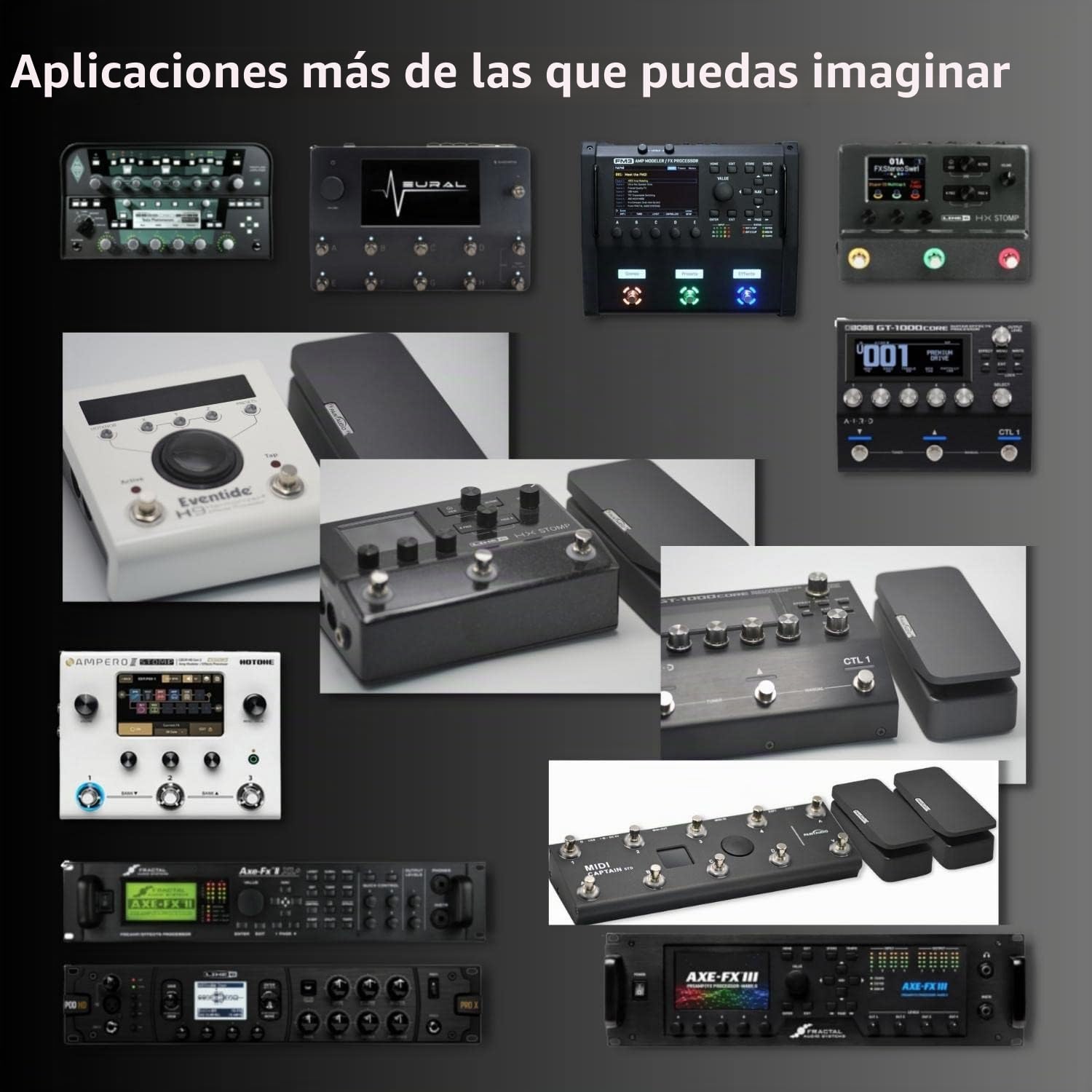 Pedal de expresión de salida dual Paint Audio Foot Captain compatible con conexión de punta/anillo