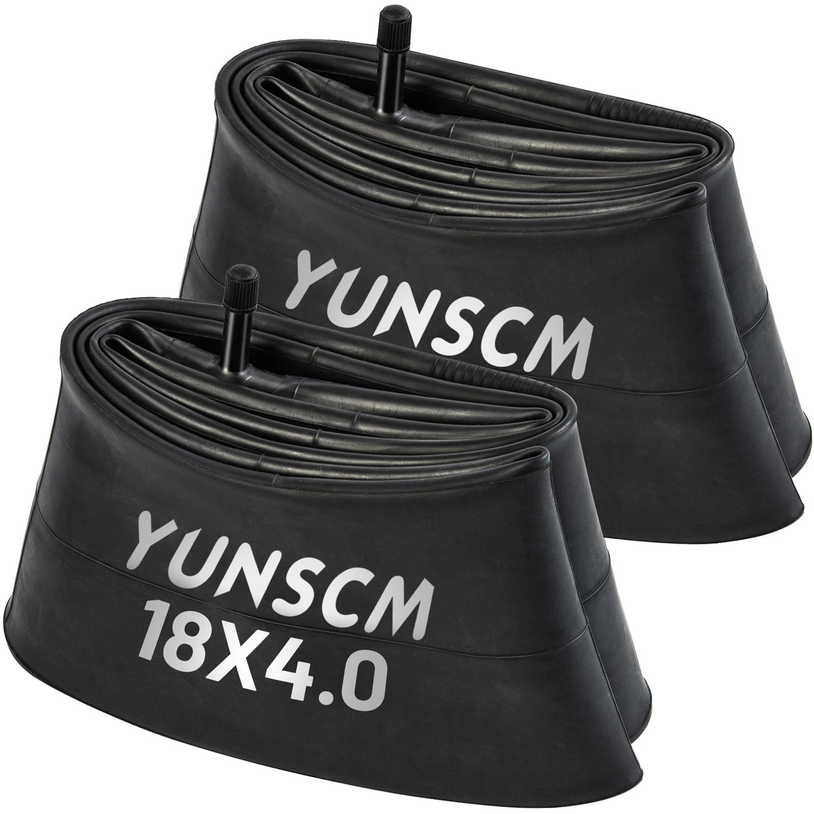 Lot de 2 chambres à air de 45,7 cm x 4,0 pour vélo électrique AV32 Schrader compatibles avec les pneus de vélo électrique 18 x 4,0
