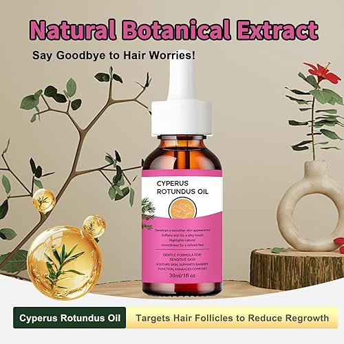 Miniatura 5 de Aceite Cyperus Rotundus, suaviza la piel - Cyperus Rotundus Skin Serum, aceite corporal hidratante natural orgánico calmante que reduce el vello