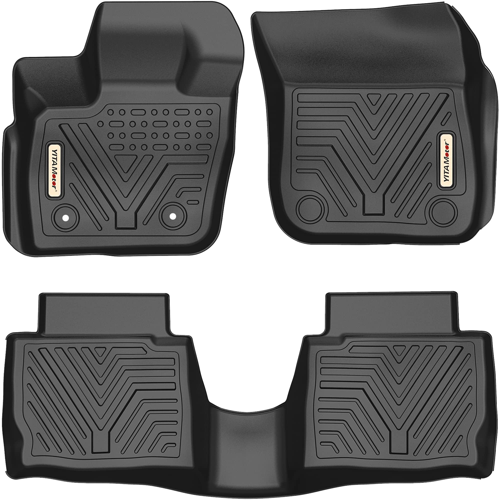 YITAMOTOR Floor Mats Compatible with 2017-2020 Ford Fusion/Lincoln MKZ, Custom Fit Floor Liners, 1st & 2nd Row All-Weather Protection, Black