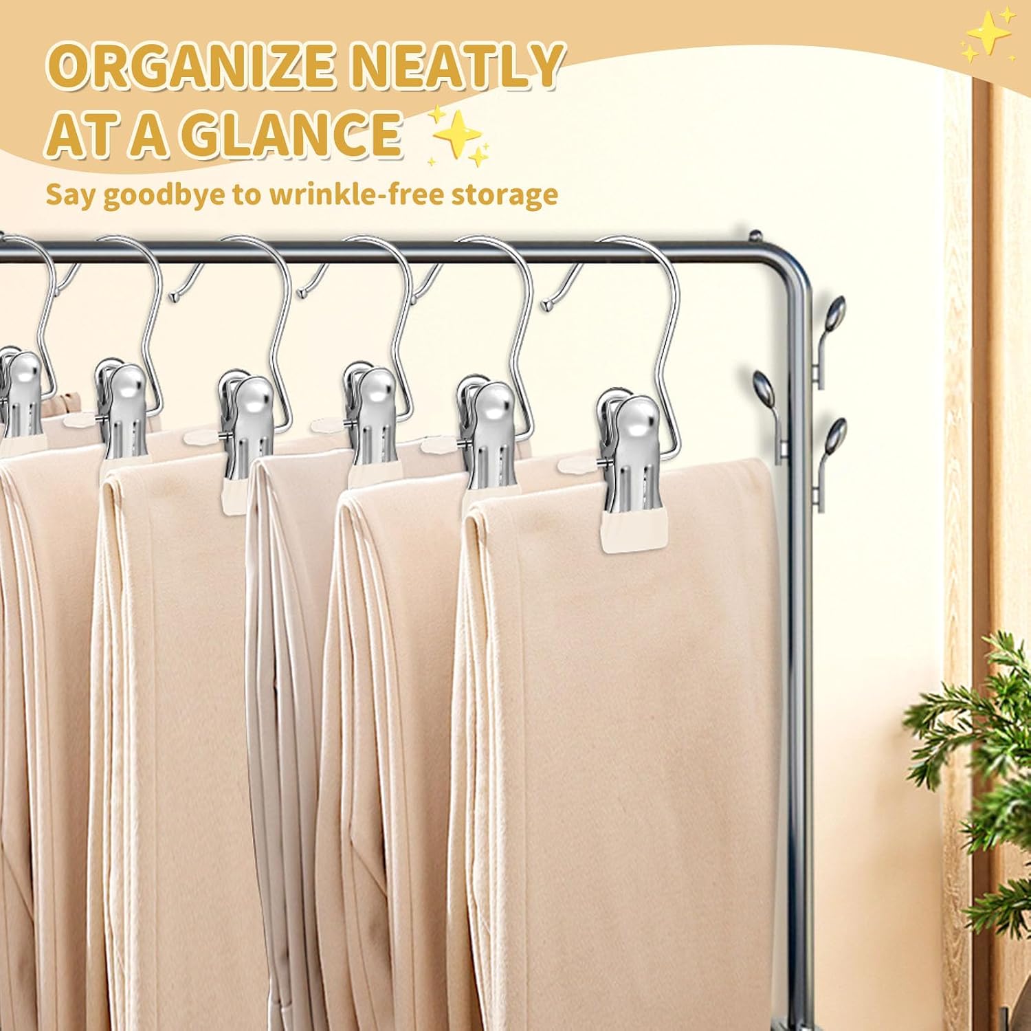 30 Pieces Boot Hanger Clips with Hook, Multifunctional Stainless Steel Clothes Pins, Space Saving Single Hanging Clips for Closet Pants Hats Socks Gloves Towels, White