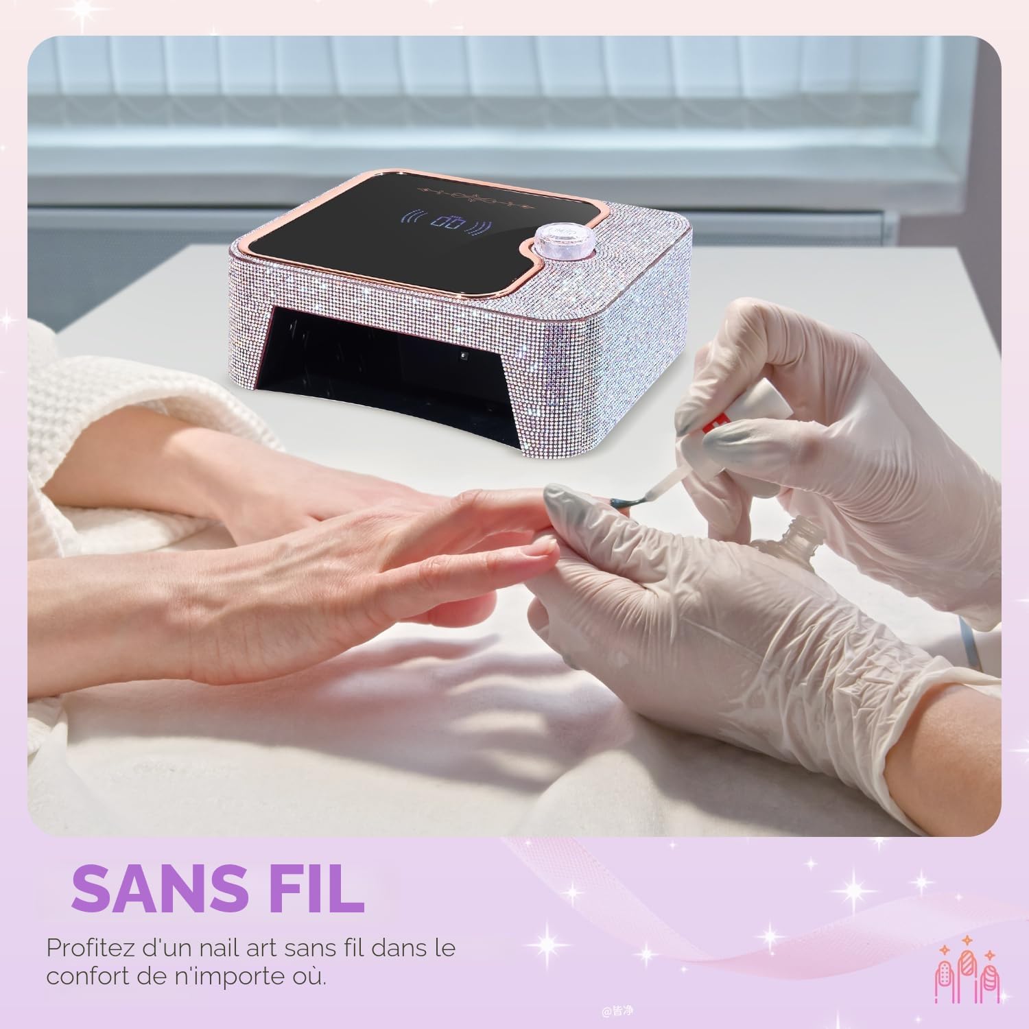 Lampe UV pour Les Ongles, Lampe à Ongles UV Rechargeable, Séchage Rapide des Ongles Durcissement Lampe, gel Vernis à Ongles Lampe UV, 0-120s à tout Moment, pour Salon et Maison