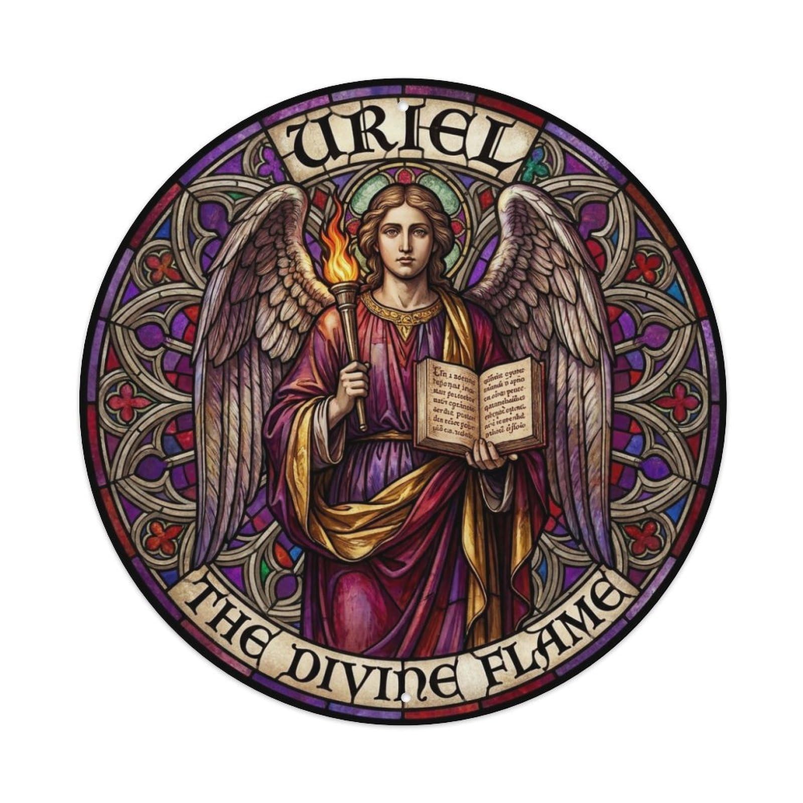 The Divine Flame Archangel Uriel Holy Fire Metal Tin Sign
