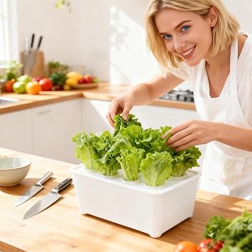 Hydroponics Growing System Kit - 6-Holes Germination System - Home Seedling Box - for Vegetables Flowers Fruits Indoor Outdoor Garden Greenhouse Farm Backyard Windowsill Balcony