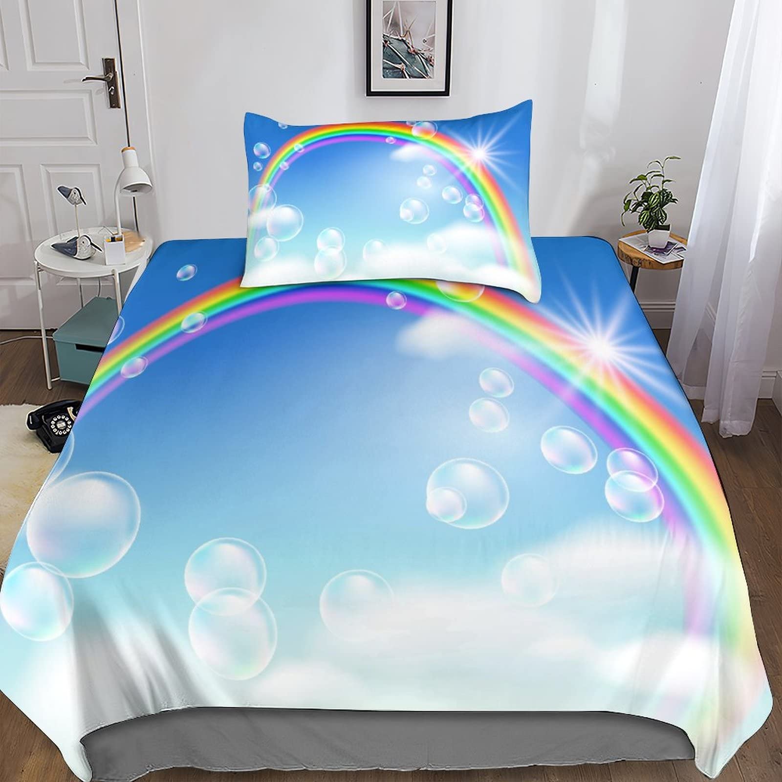 Housse de couette galaxie 3D pour lit enfant une place étoilée