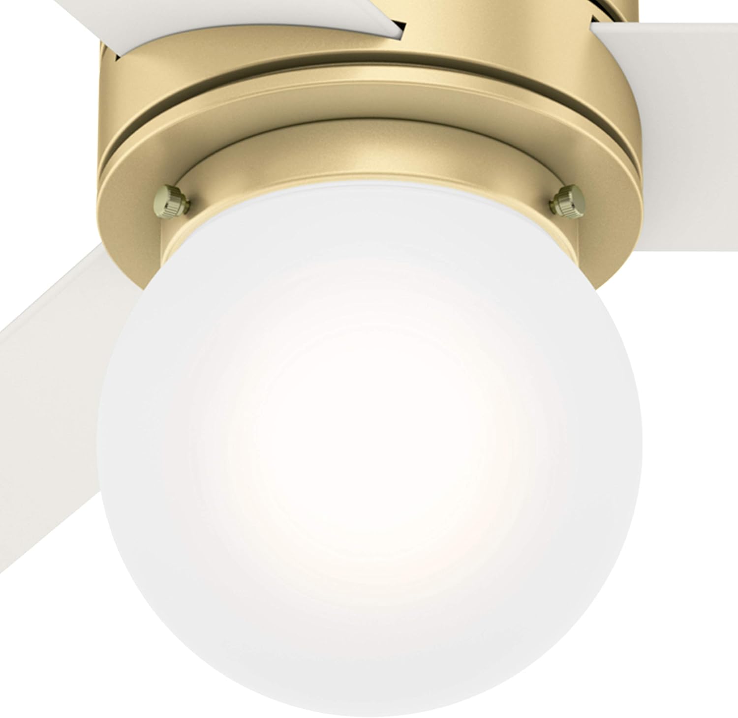 Hunter Fan 52 inch Casual Modern Brass Finish Indoor Ceiling Fan with Light Kit and Remote Control for Living Room, Bedroom, Office, Laundry Room (Renewed)