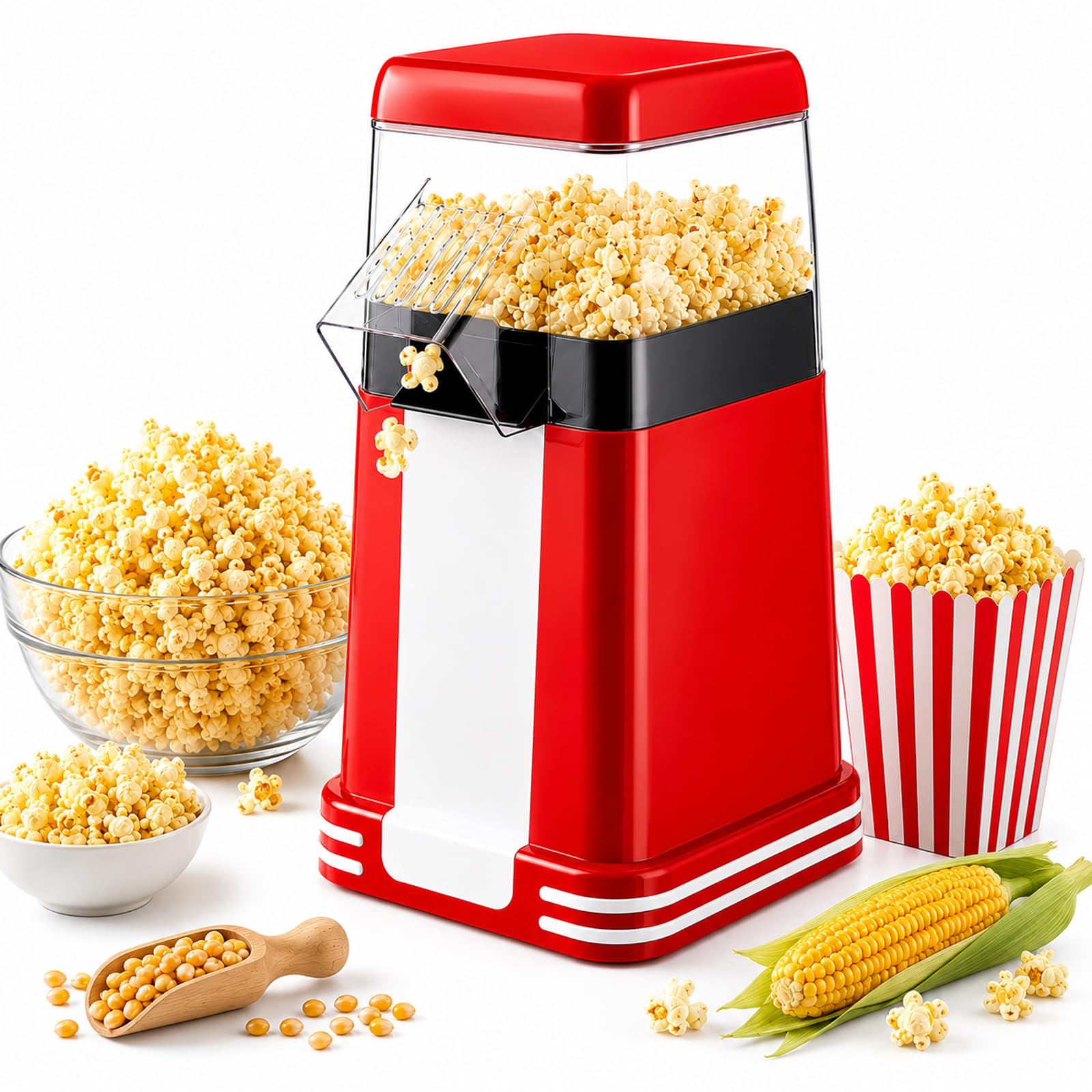 Macchina rapida per popcorn ad aria calda con misurino