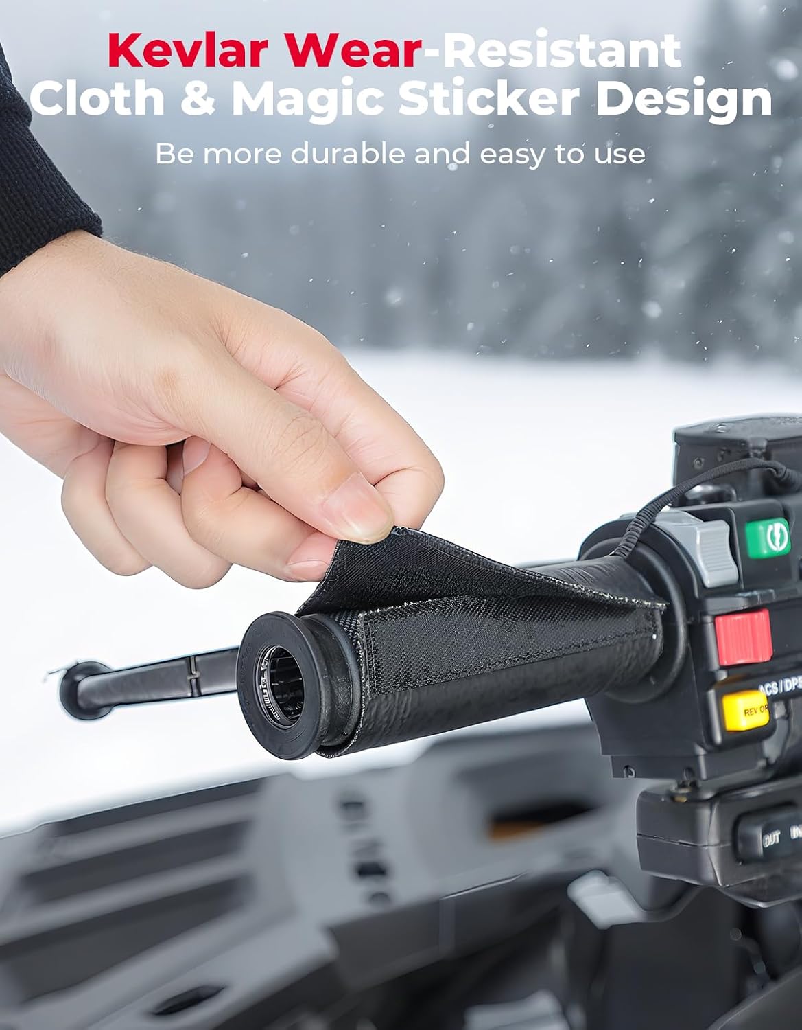 KEMIMOTO ATV Heated Grips, Type-C 5-Level Adjustable Handlebar Heater, IP67 Waterproof Motorcycle Heated Grip Pads for 22mm Motorcycle/ATV Handlebars