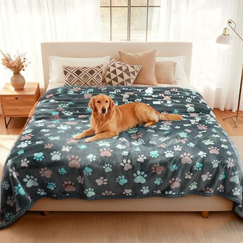 Miniatura 10 de Luciphia Mantas Impermeables para Mascotas para Cubierta de Sofá Cama a Prueba de Líquidos y Orina Lavable Suave Esponjosa Manta Grande para Perros