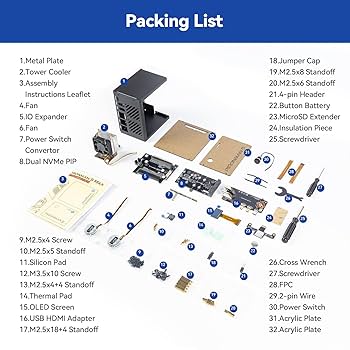 Raspberrypi5 8GB、PIRONMAN5 max、SSD、AIKit Pironman 5-MAX Dual NVMe M.2 SSD PCIe PC Case for Raspberry