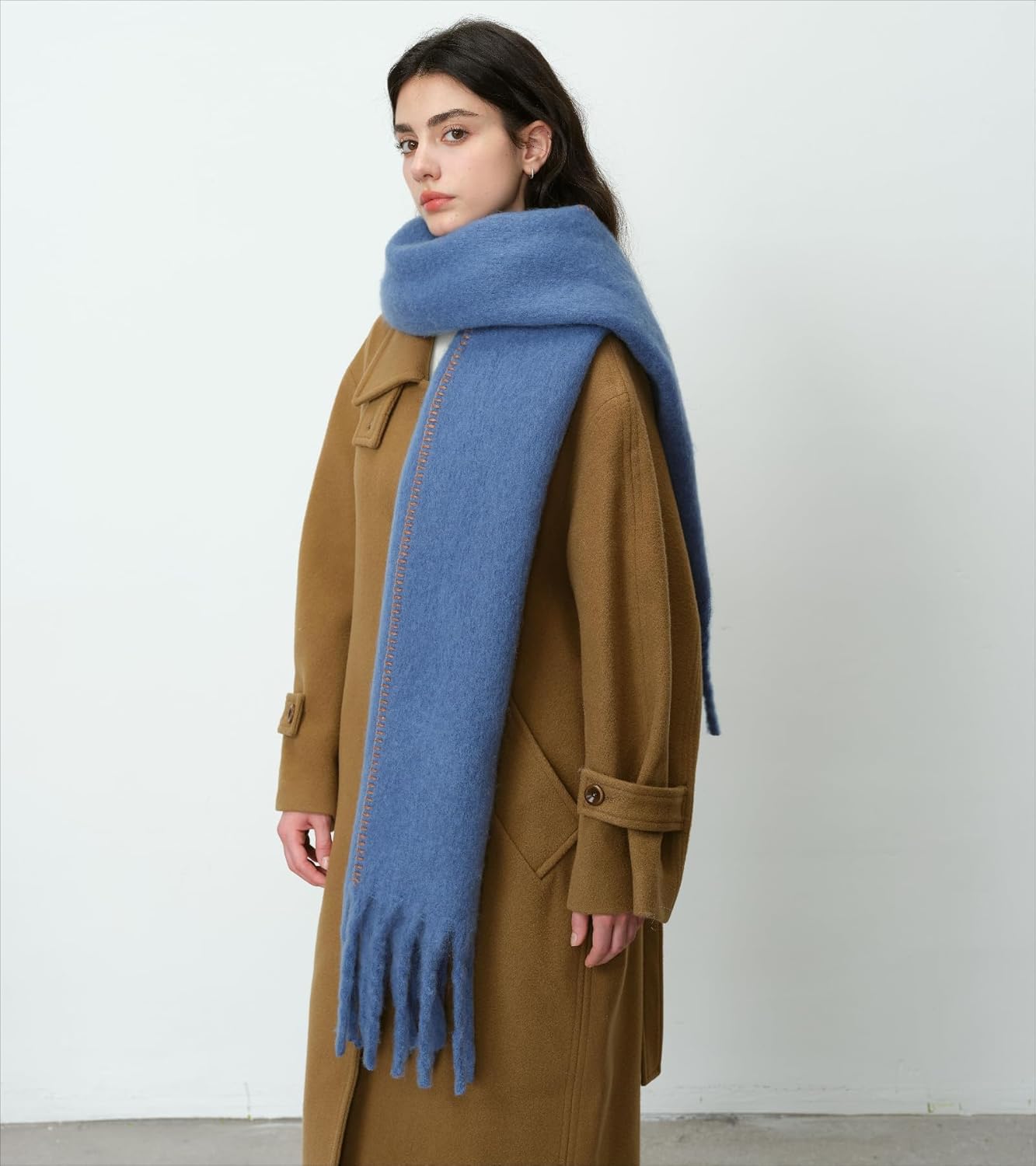 Soft Cashmere Feel Scarf Soft Winter Scarves for Women Long Shawl Large Scarf Cold Weather Thick Blanket Shawl Wrap - Image 6