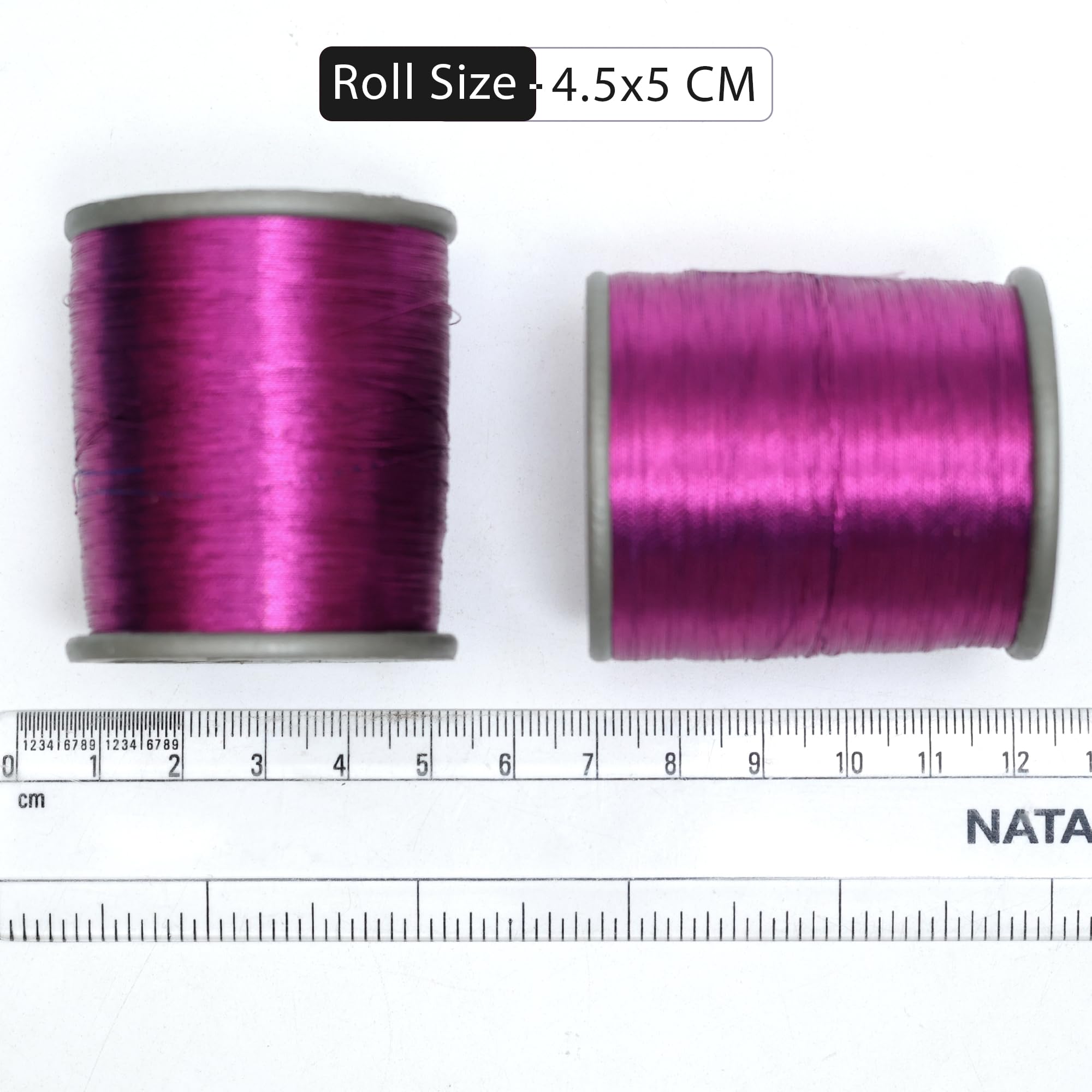 Embroiderymaterial Metallic Zari Thread for Embroidery, Sewing and Jewelry Making, Purple Magenta Color, 0.1MM(Pack of 2 Roll) 2