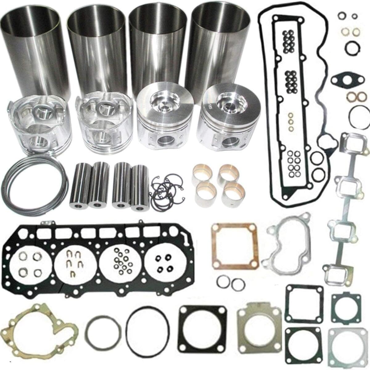 4JB1 Overhaul Rebuild Kit Piston Liner Kit With Gasket Kit For Isuzu Engine 4JB1 2.8L Bobcat Loader 1213 843 853 Square Piston Base,34MM Diameter Piston Pin