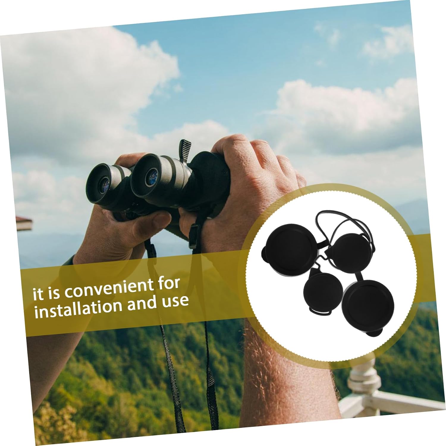 3pcs Rubber Lens Covers for Binoculars Durable Eyepiece and Objective Lens Protection for Outdoor Use Easy to Install and Remove and Dustproof Binocular Accessories