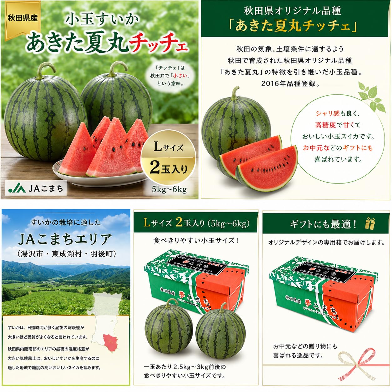 Amazon.co.jp: JAこまち 秋田県産 小玉すいか あきた夏丸チッチェ L×2