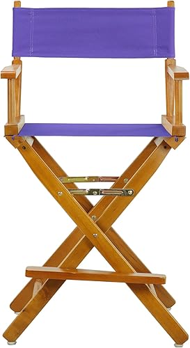 Miniatura 3 de Casual Home 220-05/021-41 - Silla de director de 24 in, marco de roble, lona morada, altura de mostrador