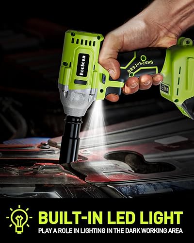 Miniatura 7 de HooSeen Llave de impacto inalámbrica eléctrica, pistola de impacto sin escobillas de 12 pulgada 21 V, par máximo de 240 pies-libras (320 N.m),