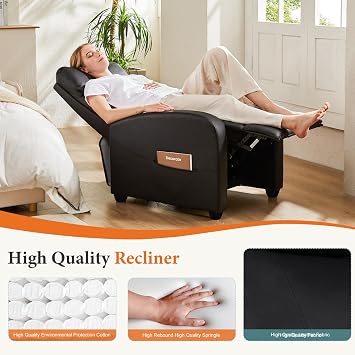 OLIXIS Recliner Chair, Reclining Sofa Chair with 3 Adjustable Angles
