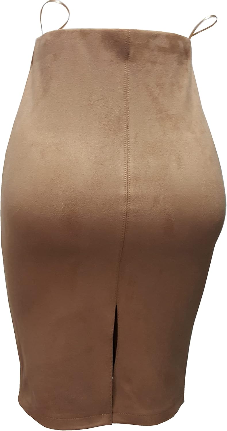 ODCOCD Women's Faux Suede Pencil Skirt - Image 3