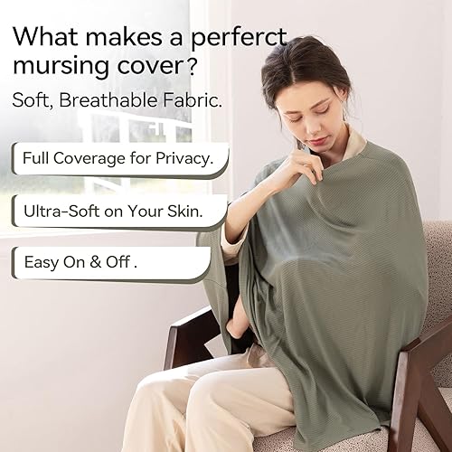 Miniatura 2 de Funda de lactancia hecha de bambú para lactancia materna, privacidad completa de 360, suave y transpirable, chal de lactancia lavable a máquina,